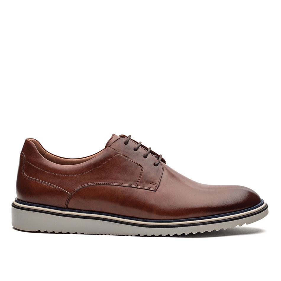 Sapato Casual Derby Em Couro - fascar